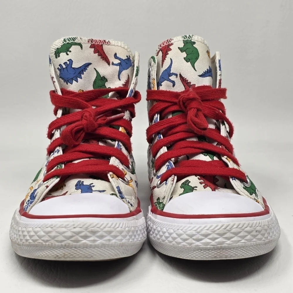 Converse Youth Junior Dinoverse Dinosaur Size 2 Sneaker CTAS Hi Top Shoe Preoned